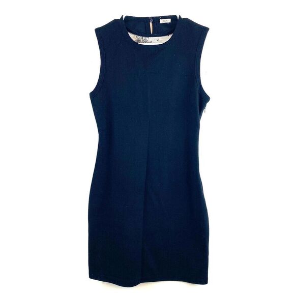 L'Agence Sleeveless Sweater Dress Black Dress Sz 3 Wool Cashmere Mesh Witchygoth - Picture 1 of 15